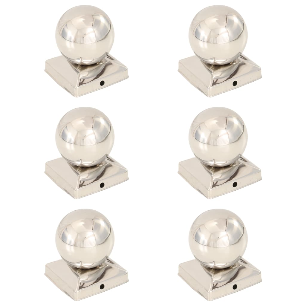 Post Caps 6 Pcs Globe Final Stainless Steel 91x91mm