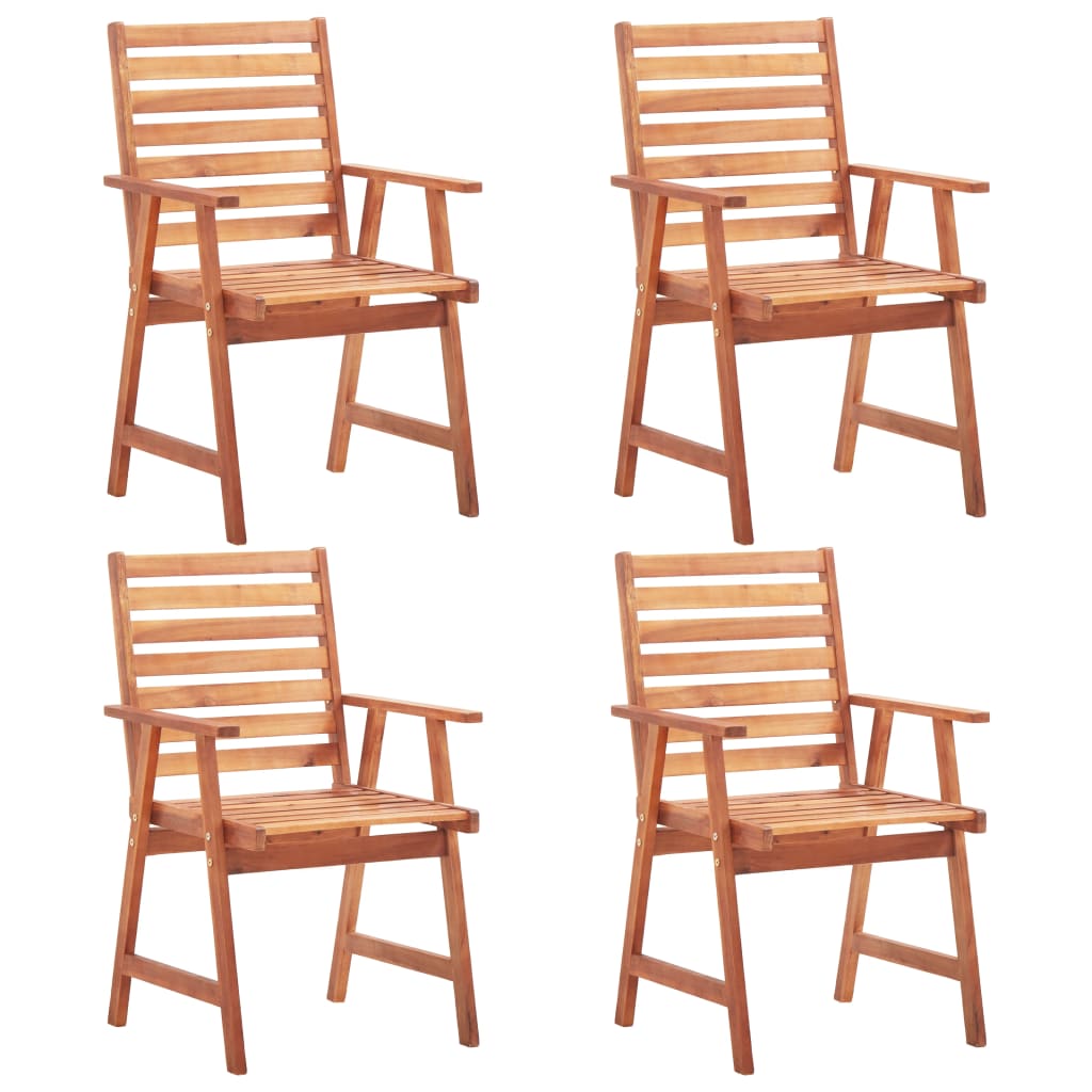 Outdoor Dining Chairs 4 Pieces Solid Acacia Wood