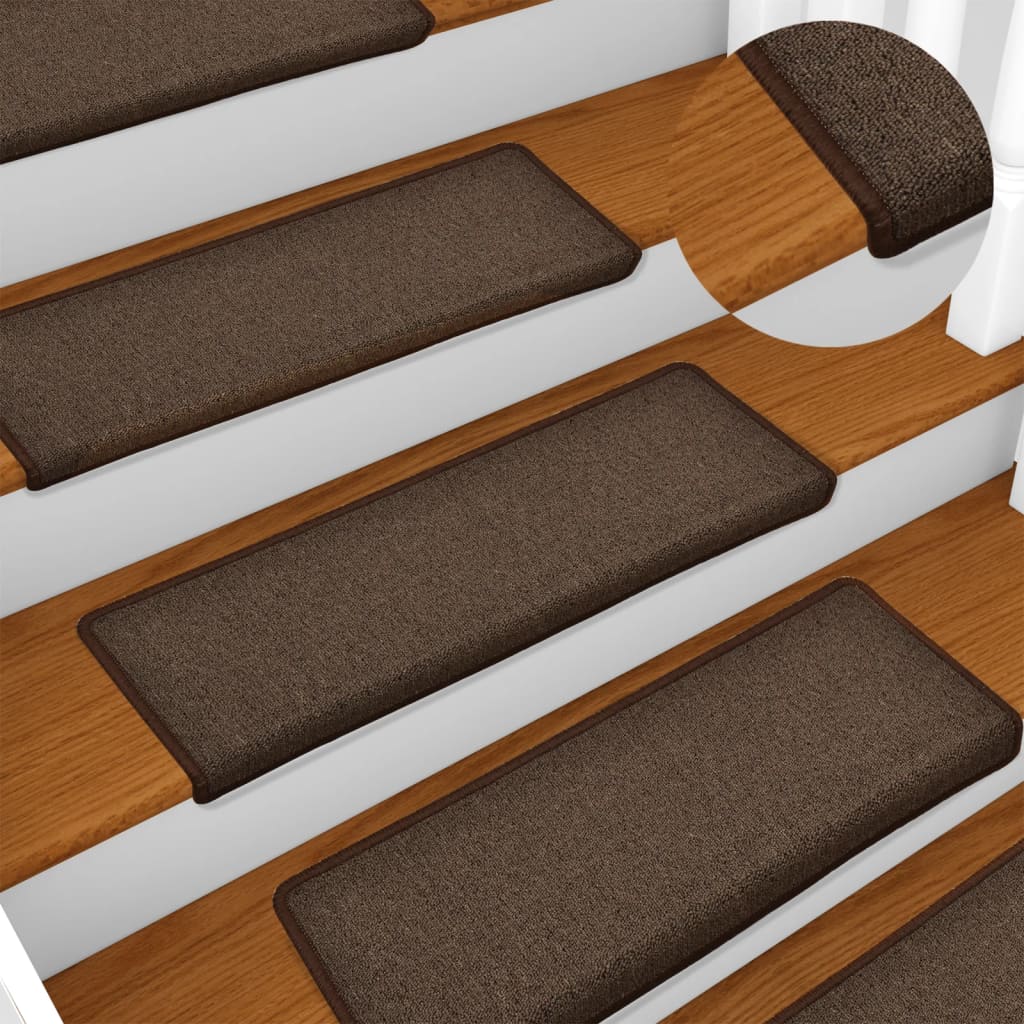 Carpet Stair Treads 15 pcs 65x21x4 cm Brown