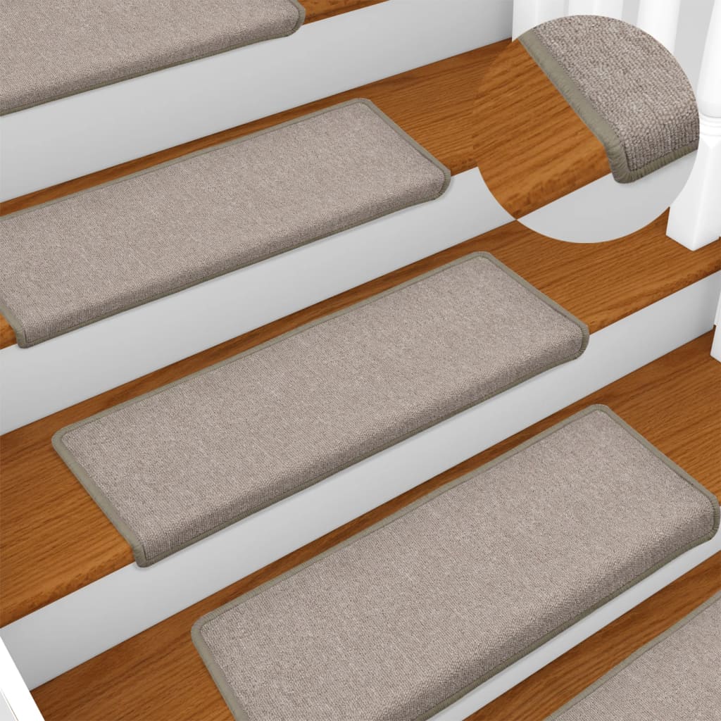 Carpet Stair Treads 15 pcs 65x21x4 cm Taupe