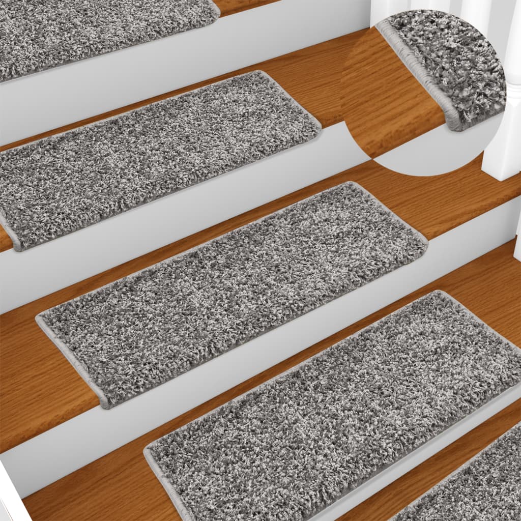Carpet Stair Treads 15 Pcs 65x21x4cm Grey
