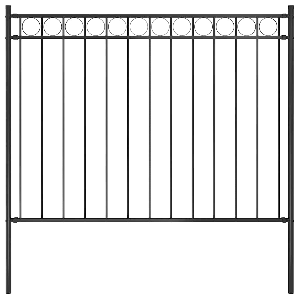 Garden Fence Steel 1.7x1 m Black