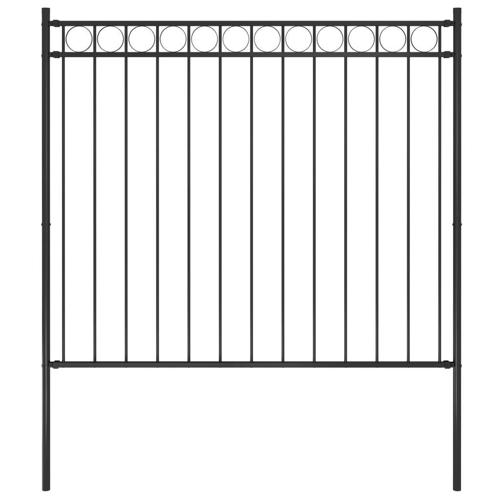 Garden Fence Steel 1.7x1.5 m Black