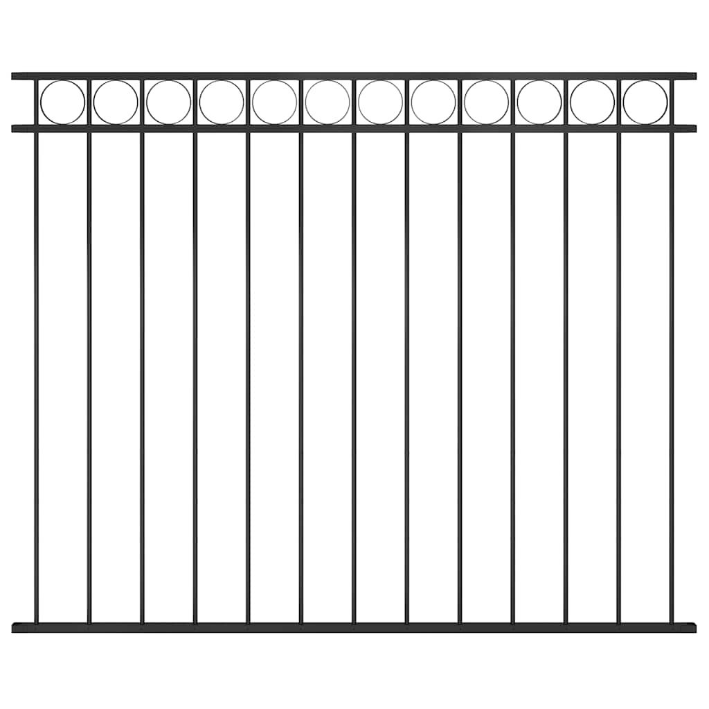 Fence Panel Steel 1.7x1.5 m Black