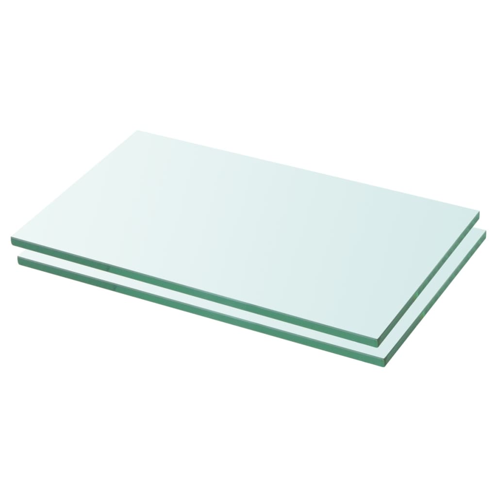 Shelves 2 pcs Panel Glass Clear 30x12 cm