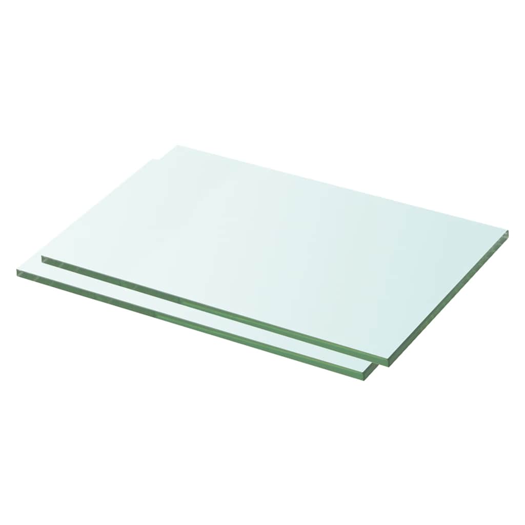 Shelves 2 Pieces Panel Glass Clear 30x15 cm