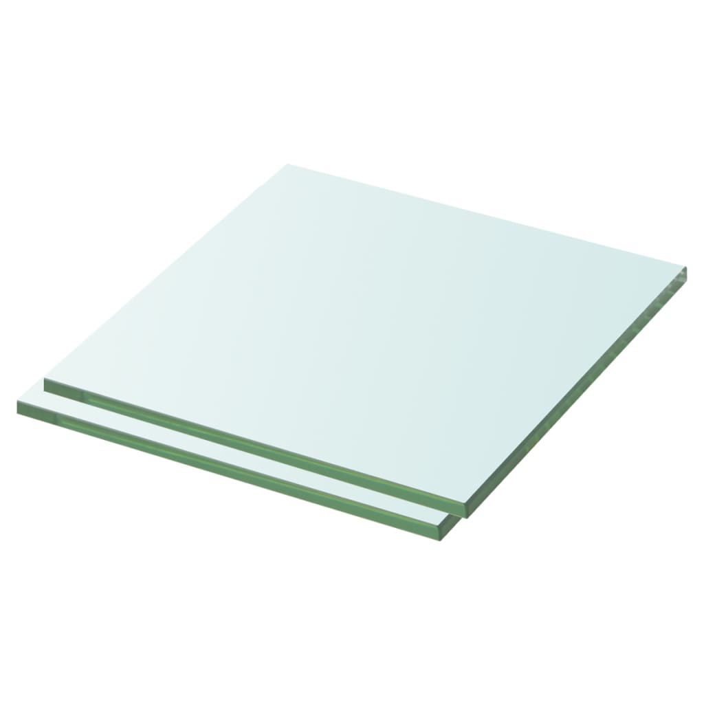 Shelves 2 pcs Panel Glass Clear 30x25 cm