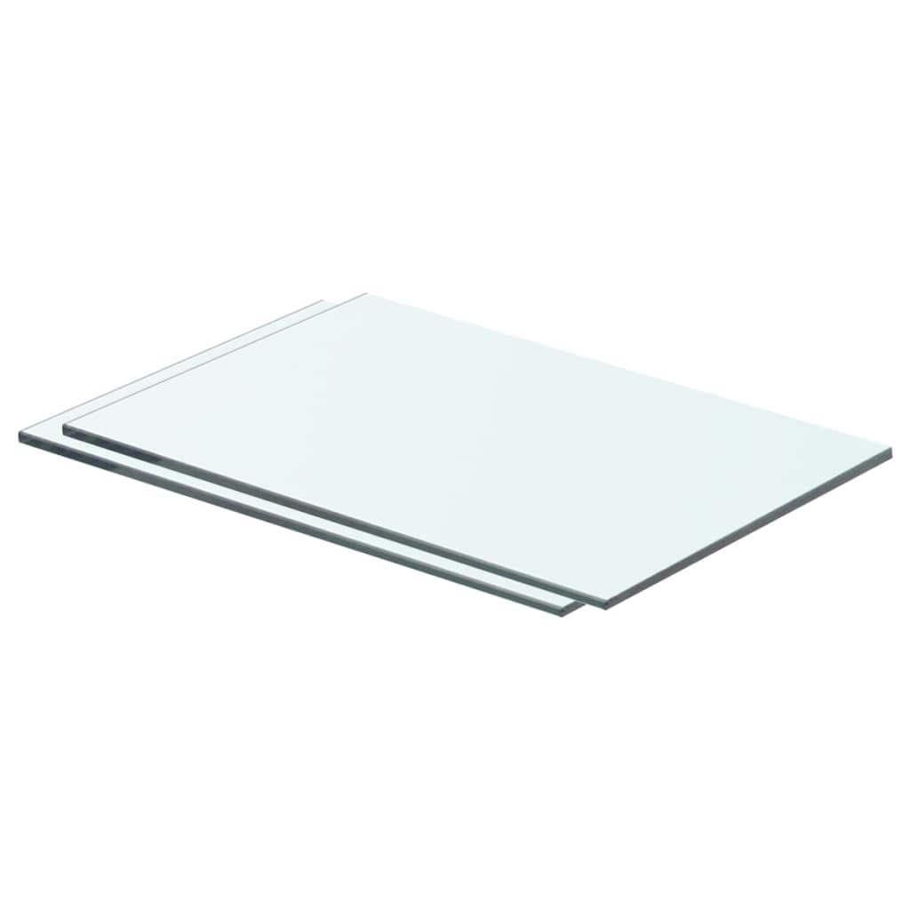Shelves 2 pcs Panel Glass Clear 40x20 cm