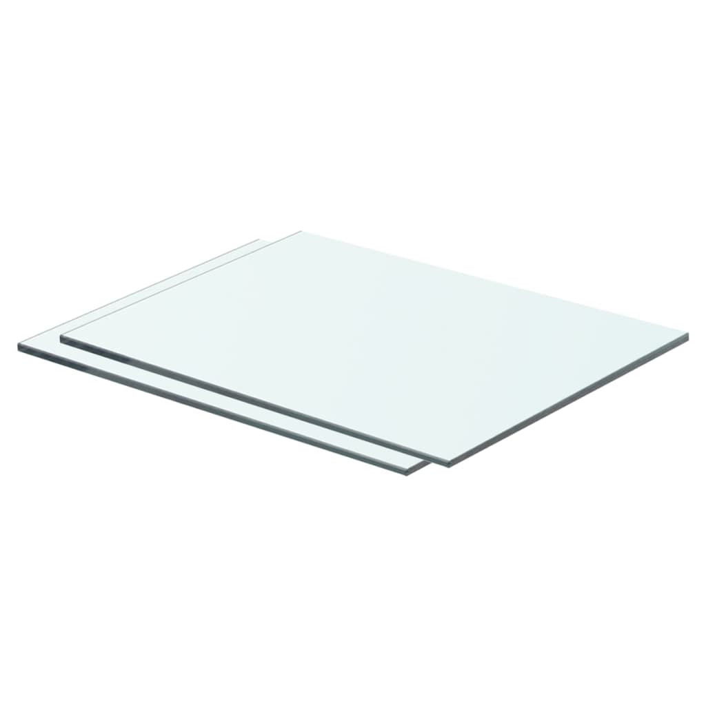 Shelves 2 pcs Panel Glass Clear 40x25 cm