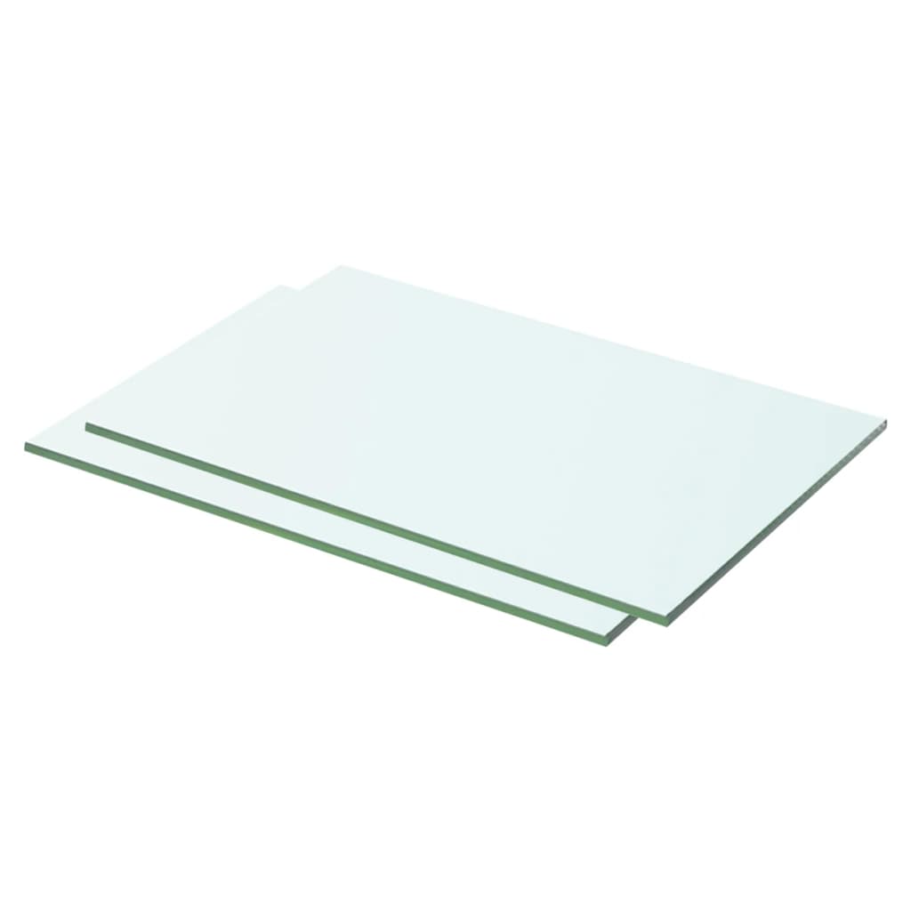 Shelves 2 pcs Panel Glass Clear 50x25 cm