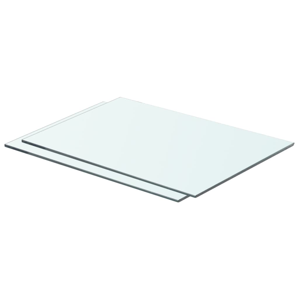 Shelves 2 pcs Panel Glass Clear 50x30 cm