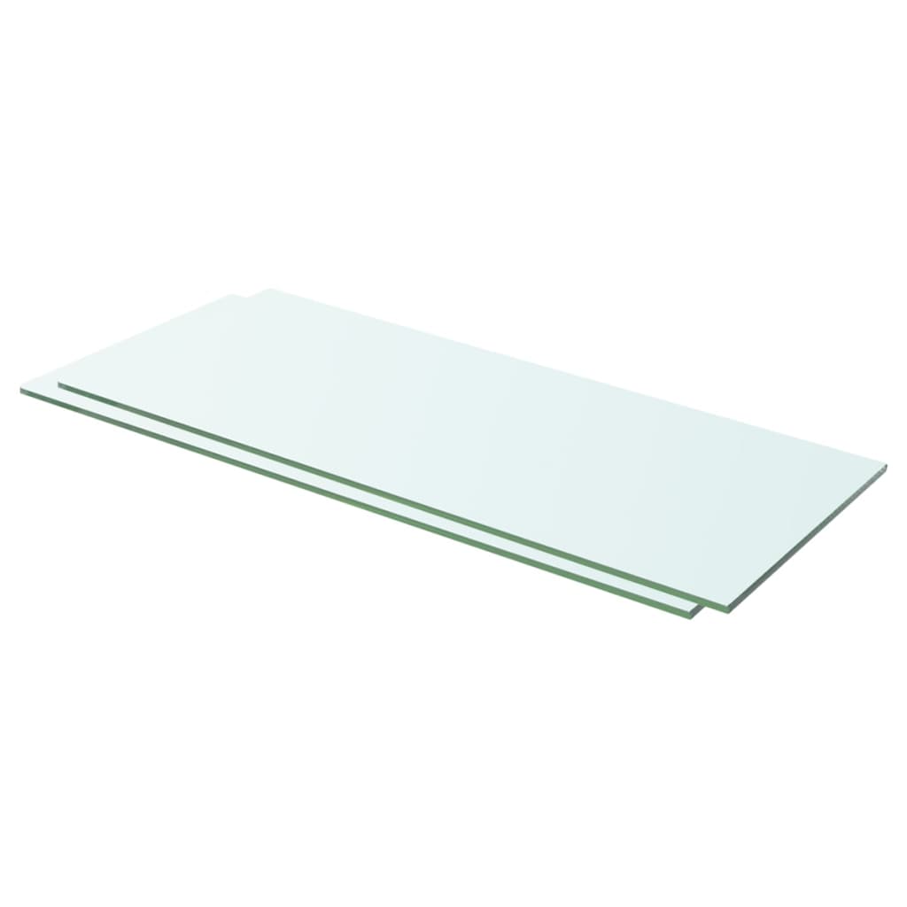 Shelves 2 pcs Panel Glass Clear 60x20 cm