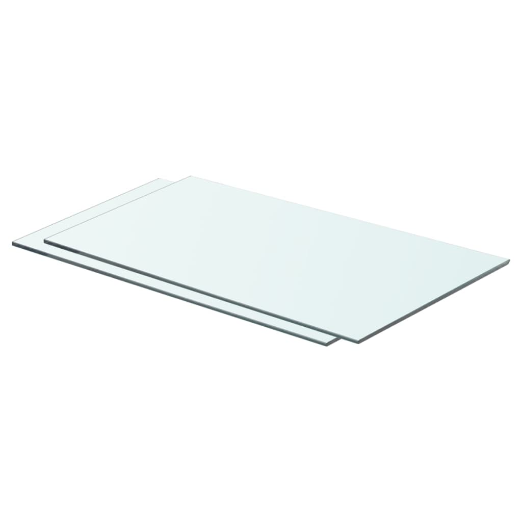 Shelves 2 pcs Panel Glass Clear 60x30 cm