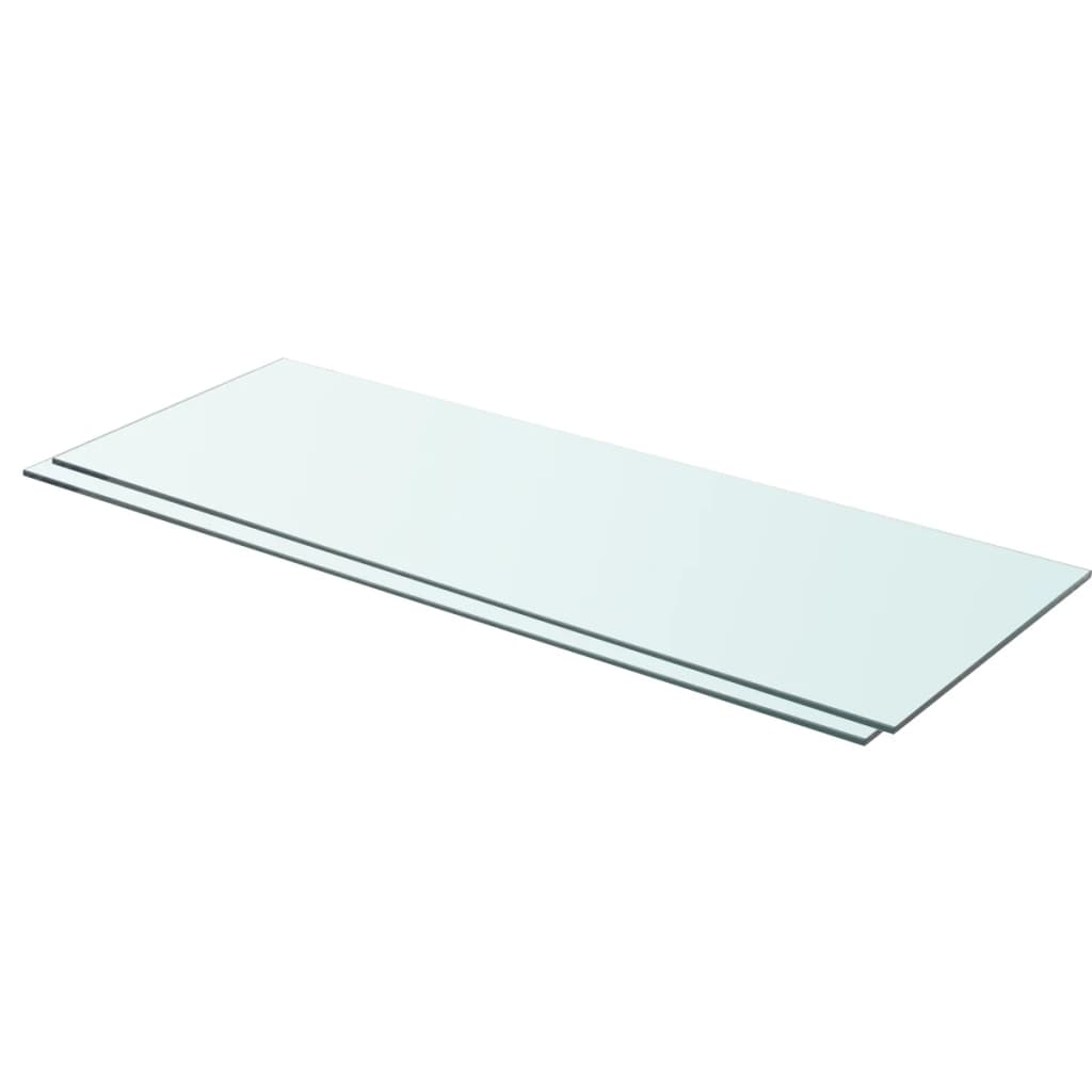 Shelves 2 pcs Panel Glass Clear 80x30 cm