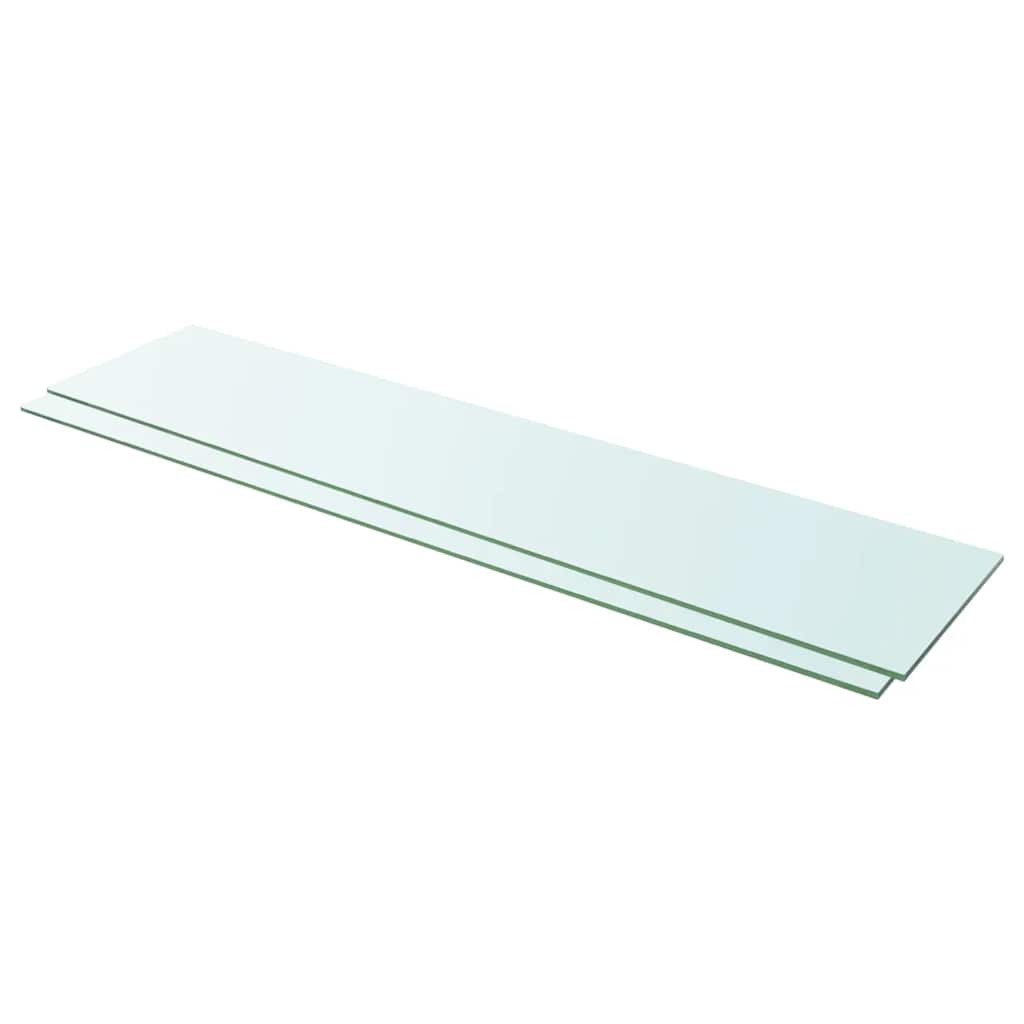 Shelves 2 Pieces Panel Glass Clear 110x25 cm