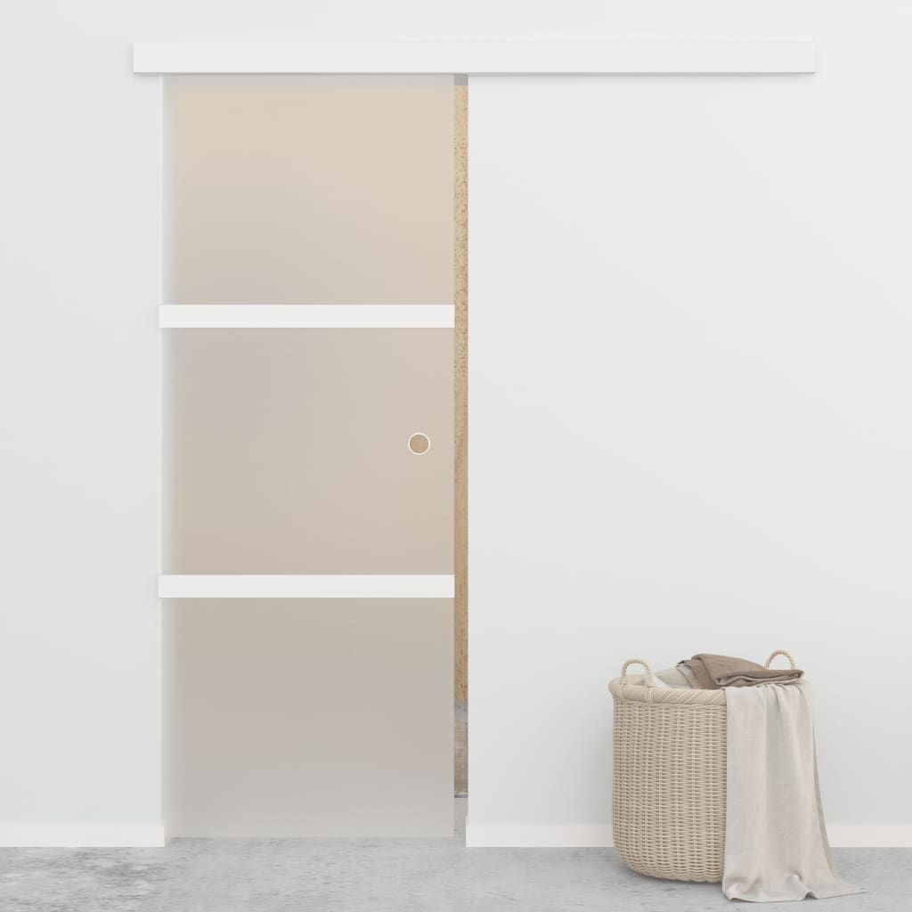 Sliding Door with Soft Stops ESG Glass and Aluminium 76x205cm