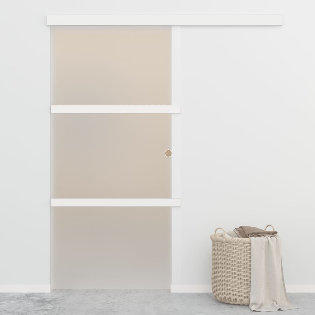 Sliding Door with Soft Stops ESG Glass and Aluminium 90x205cm