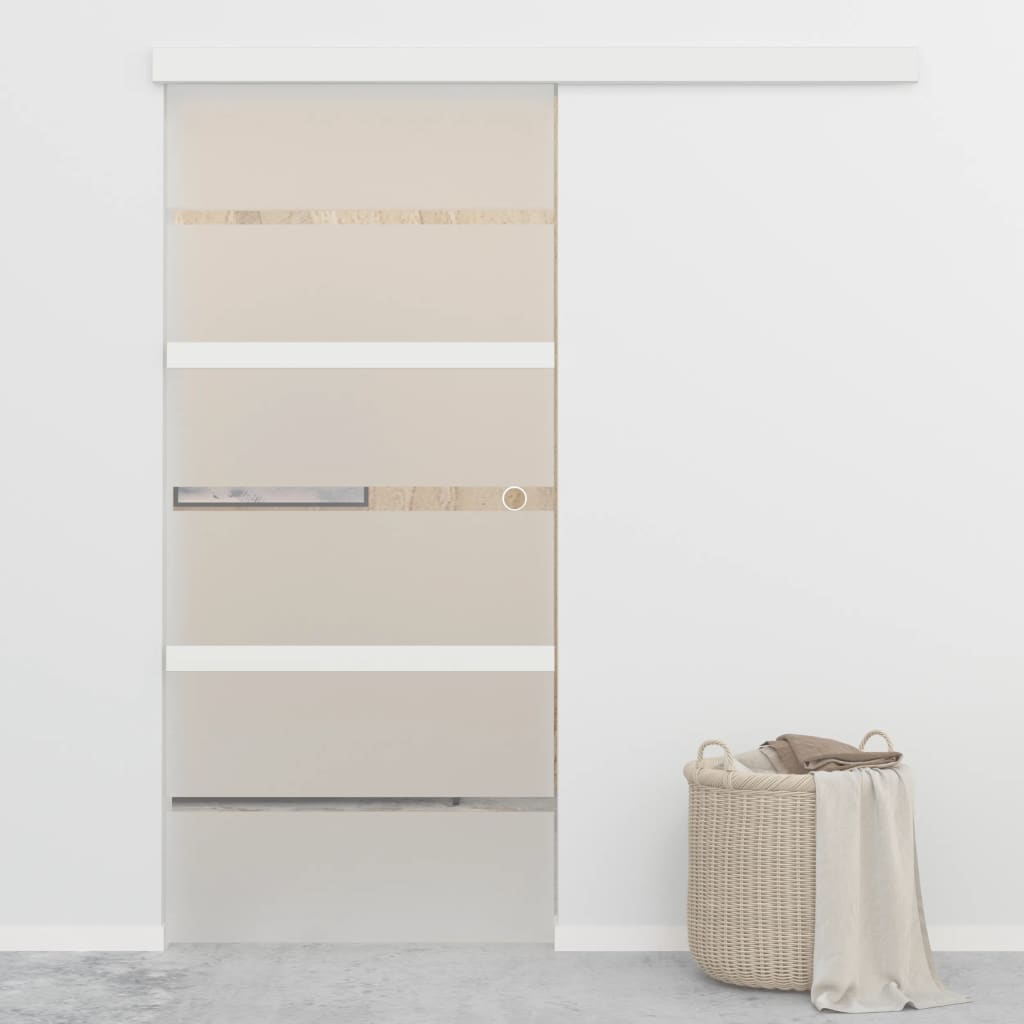 Sliding Door with Soft Stops ESG Glass and Aluminium 90x205cm
