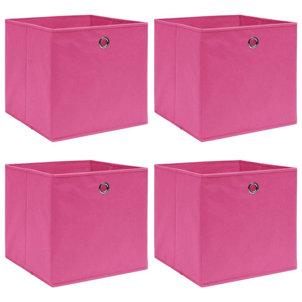Storage Boxes 4 pcs Pink 32x32x32 cm Fabric