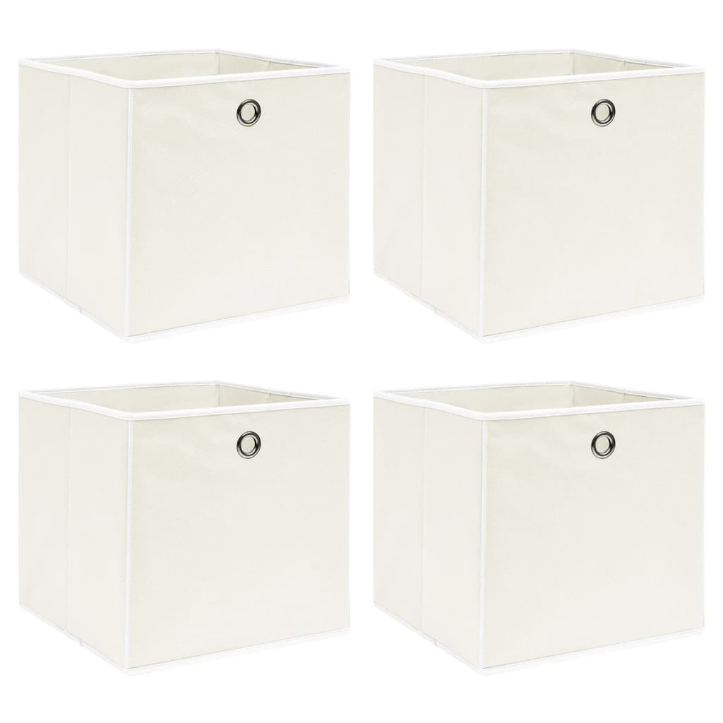 Storage Boxes 4 pcs White 32x32x32 cm Fabric
