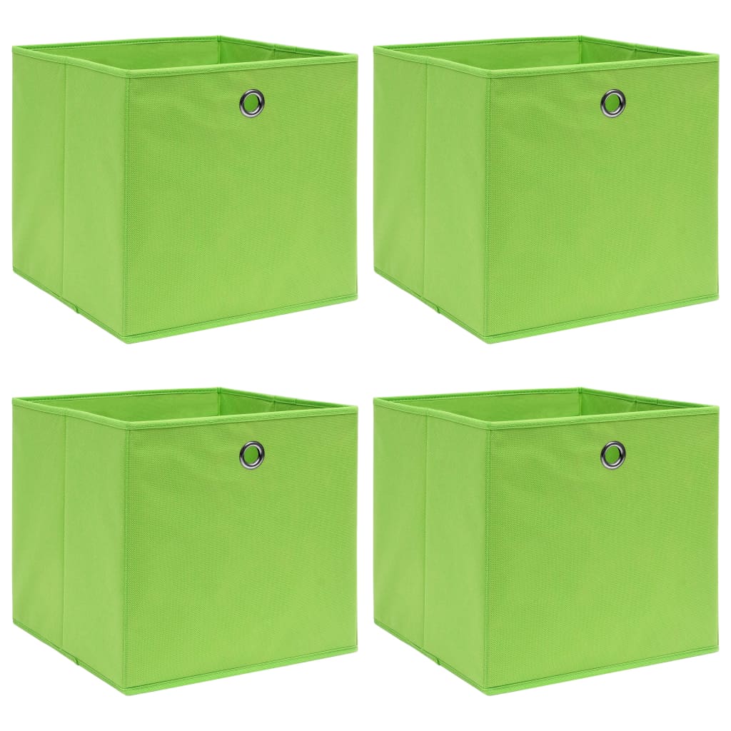 Storage Boxes 4 pcs Green 32x32x32 cm Fabric