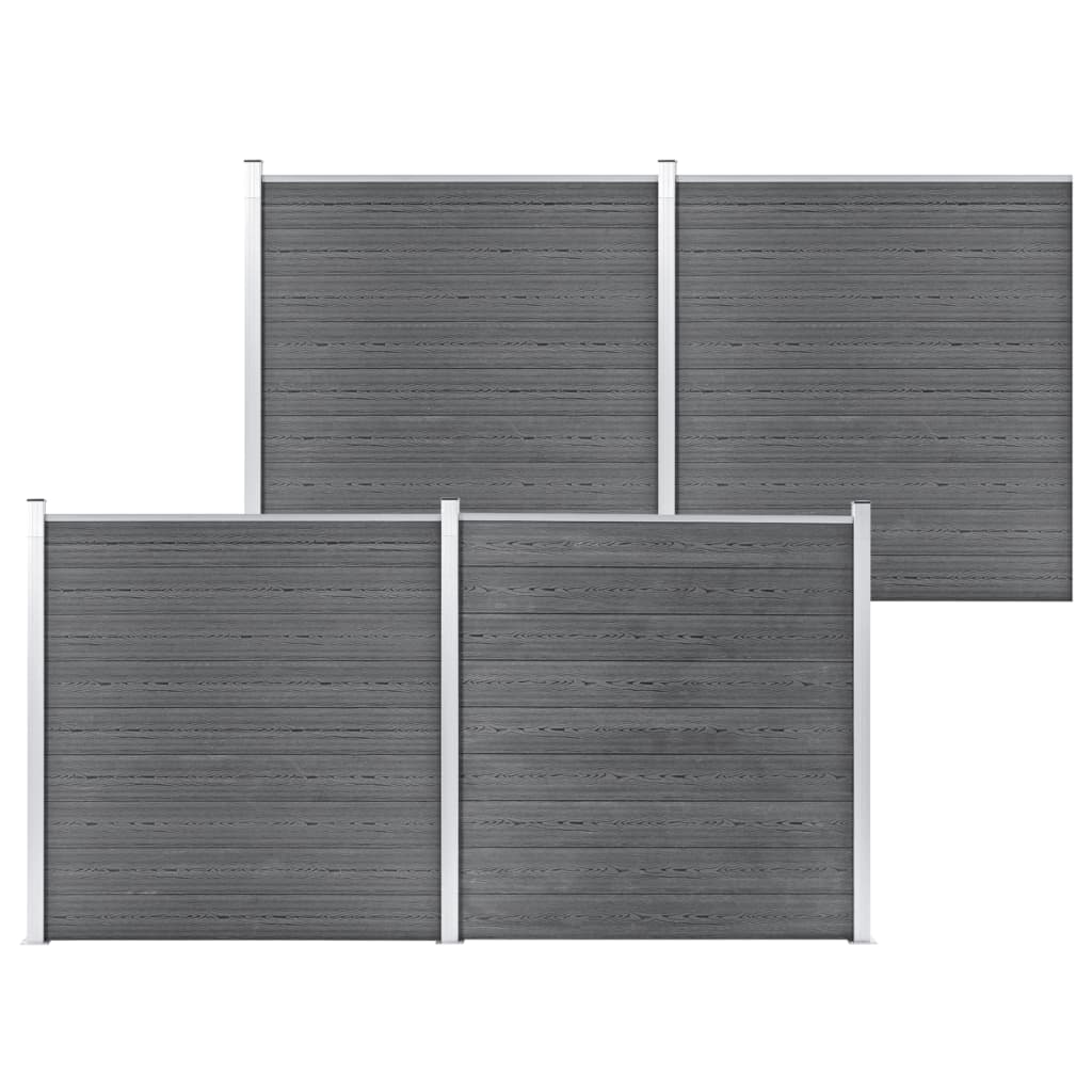 Garden Fence WPC 699x186 cm Grey