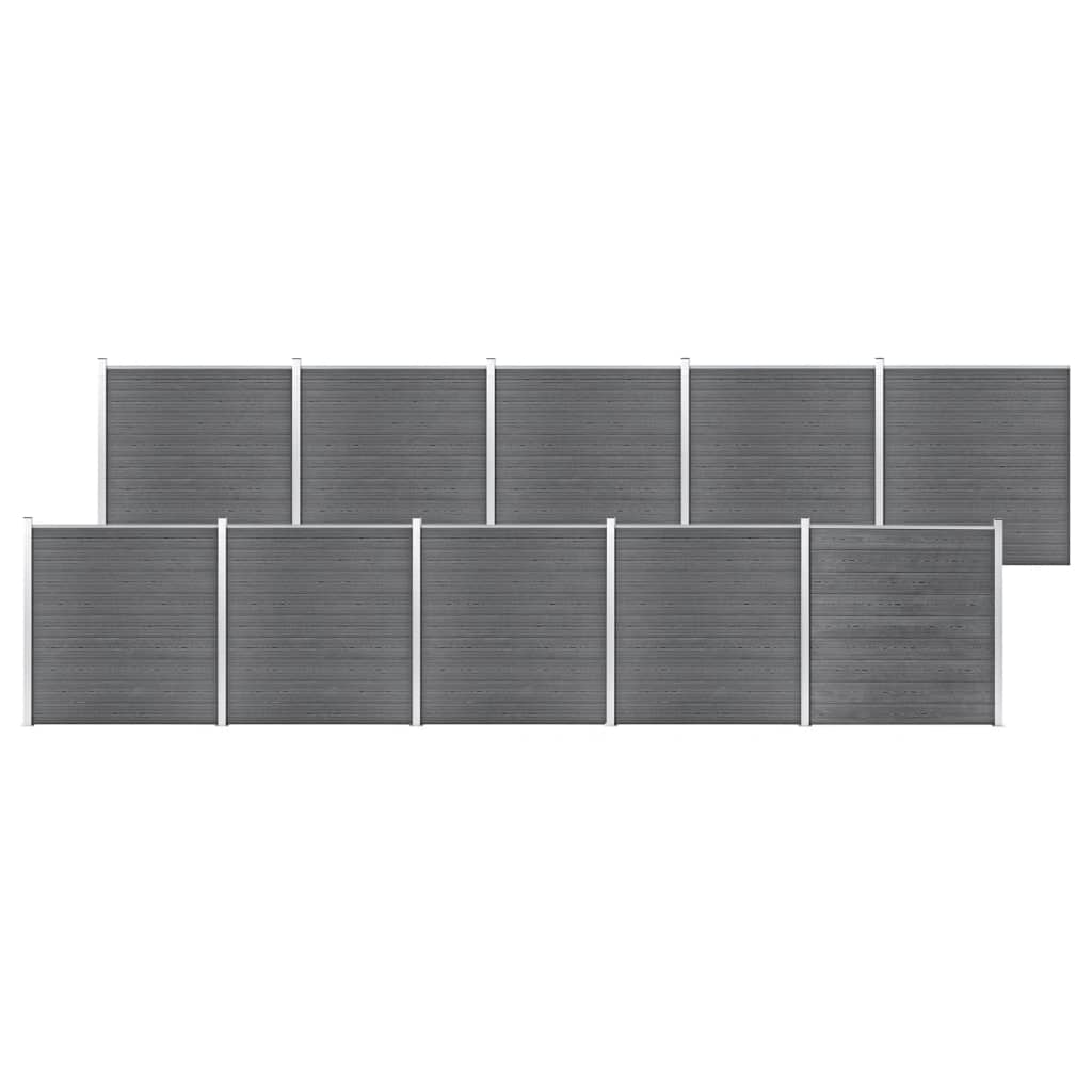 Garden Fence WPC 1737x186 cm Grey