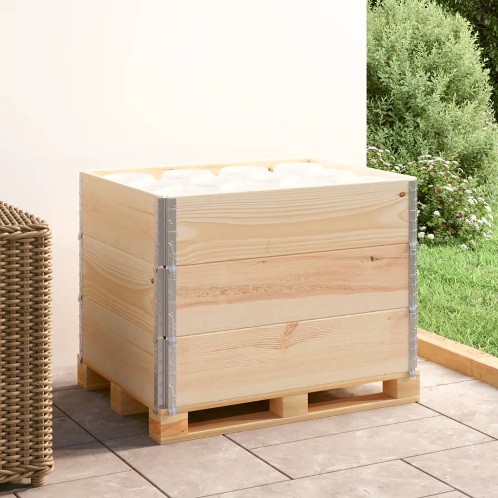 Pallet Collars 3 Pcs 60x80cm Solid Pine Wood