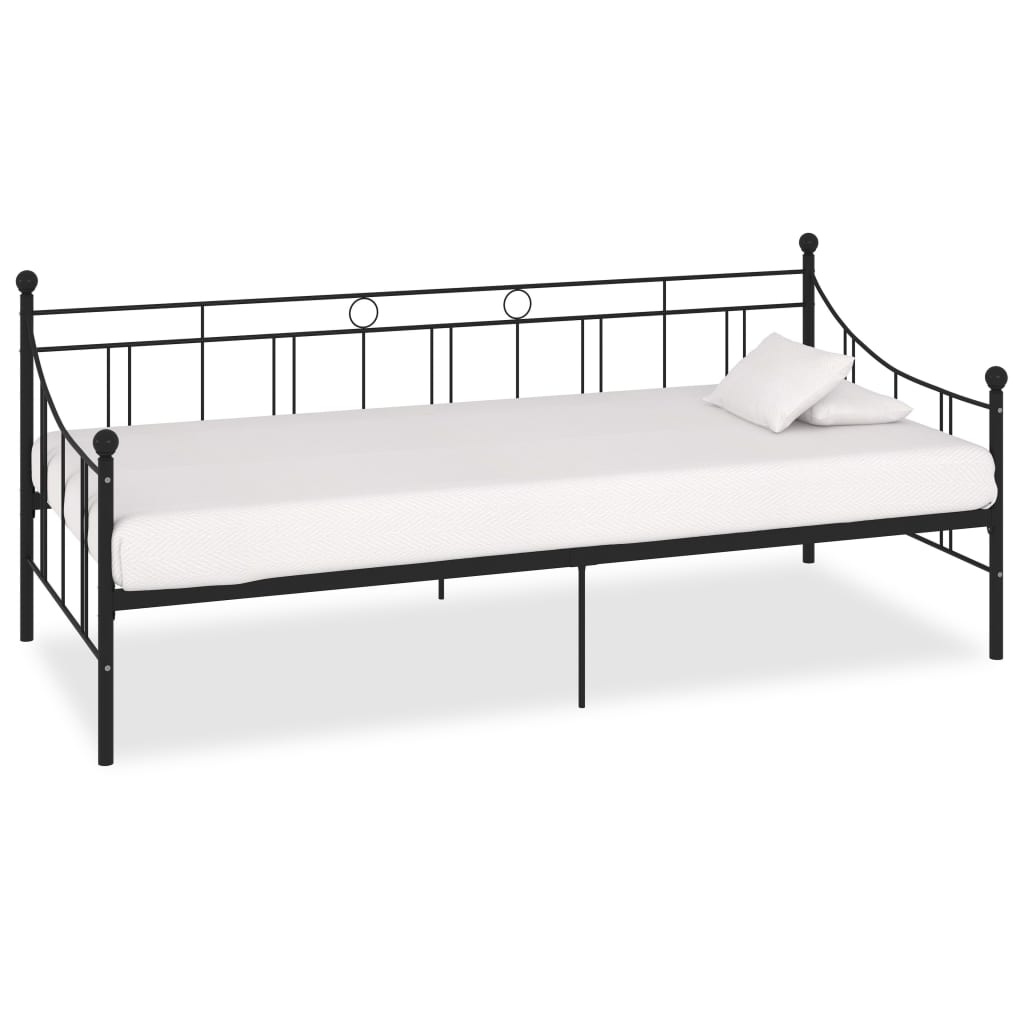 Daybed Frame Black Metal 90x200 cm