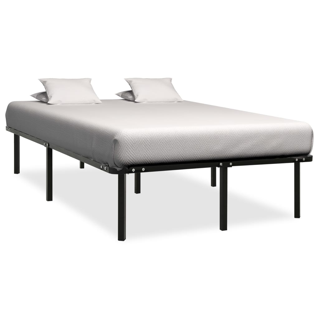 Bed Frame Black Metal 180x200 cm Super King