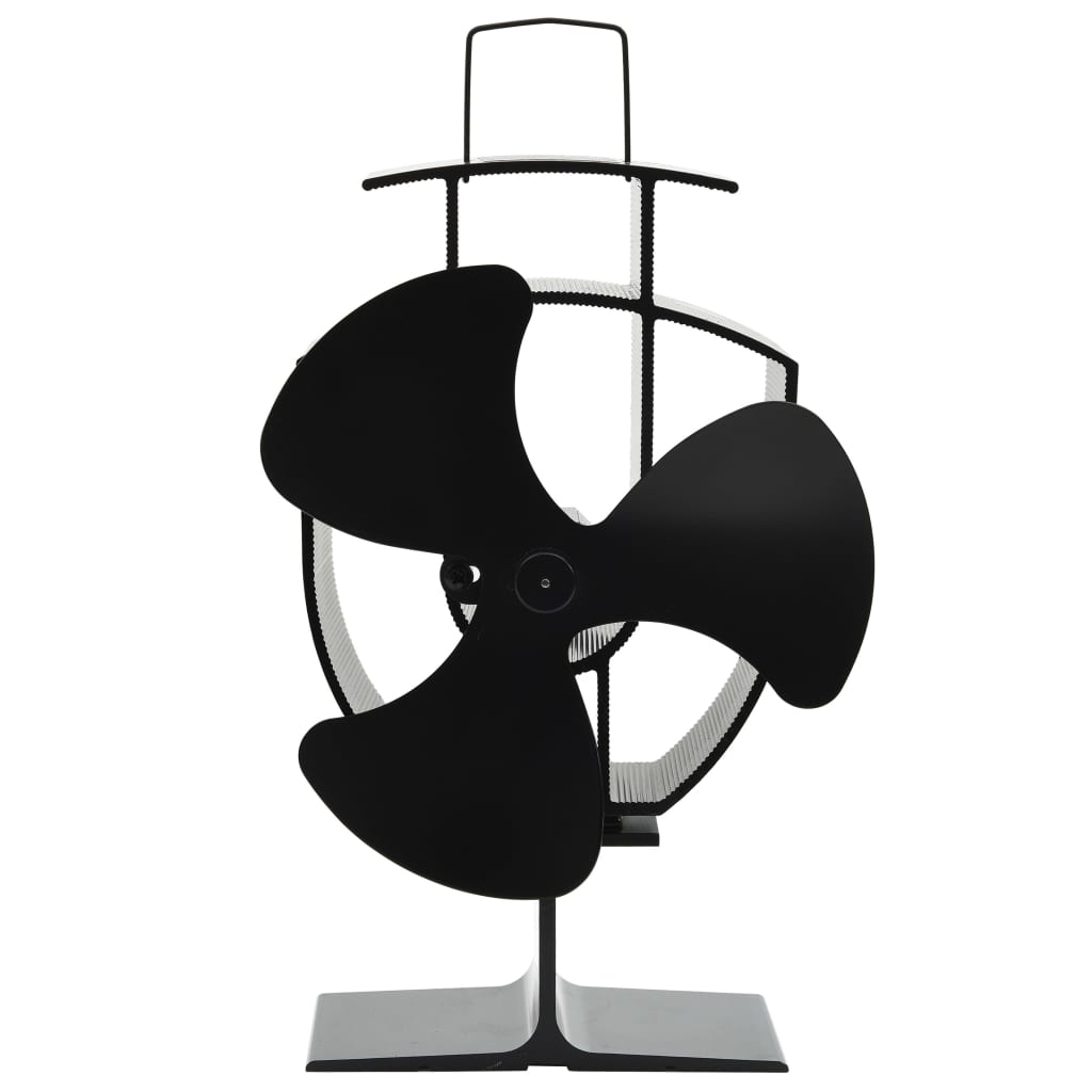 Heat Powered Stove Fan 3 Blades Black