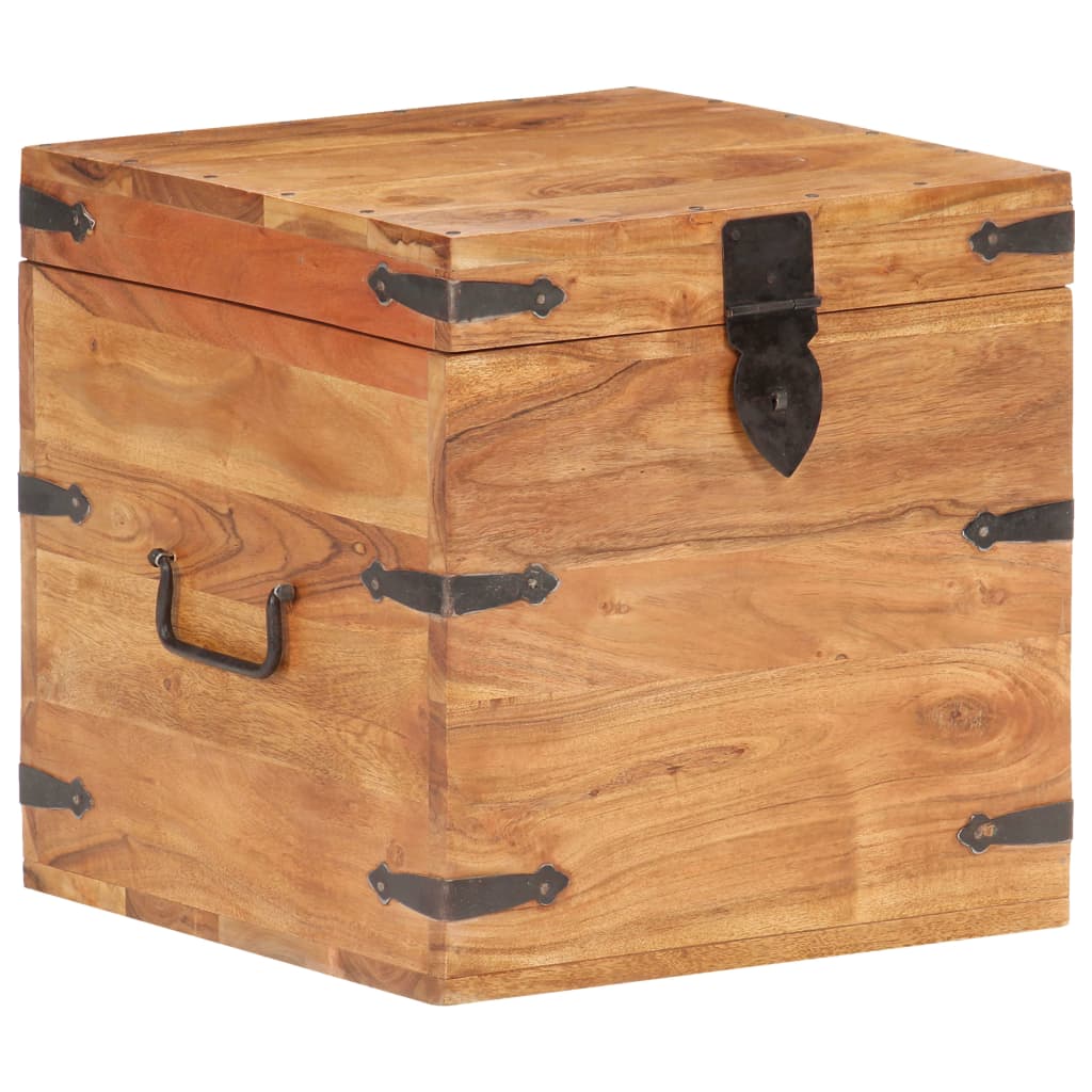 Chest 40x40x40cm Solid Acacia Wood Natural - Aven