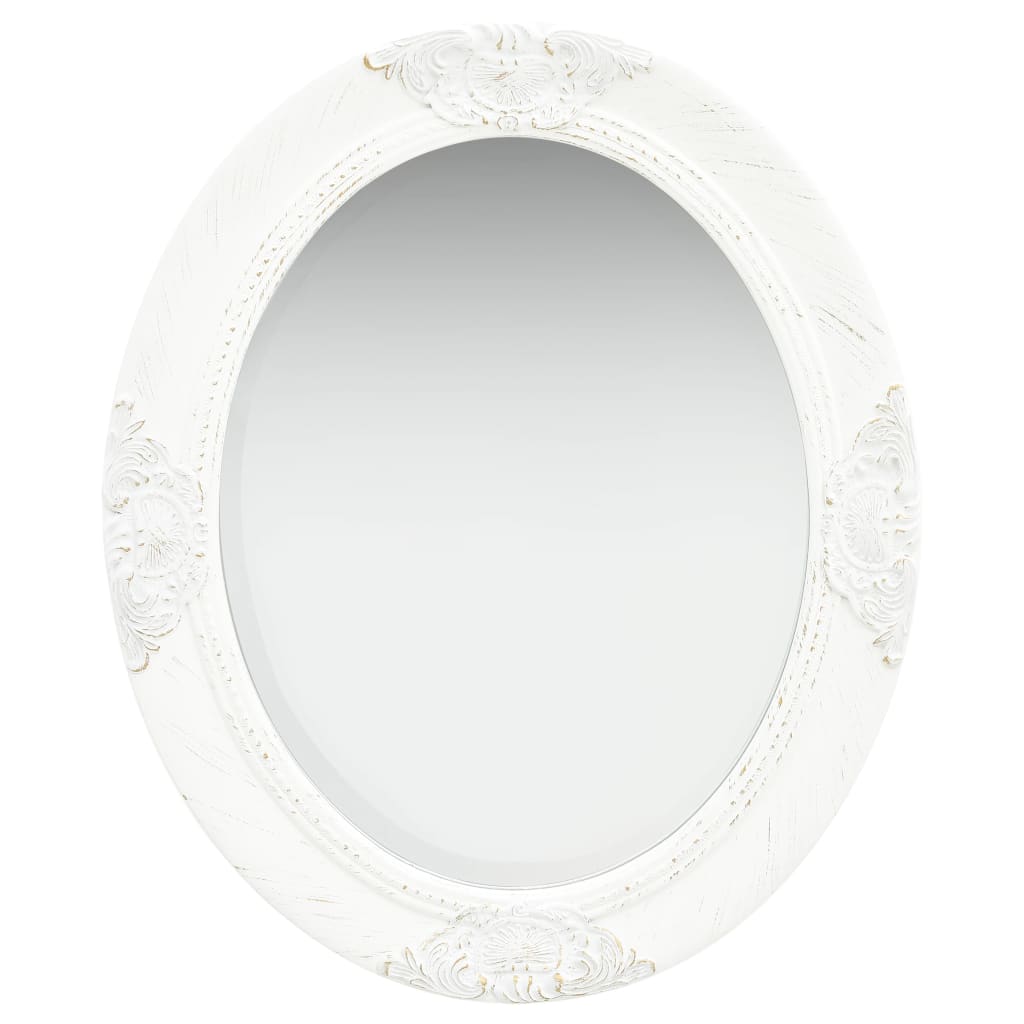 Wall Mirror Baroque Style 50x60cm White