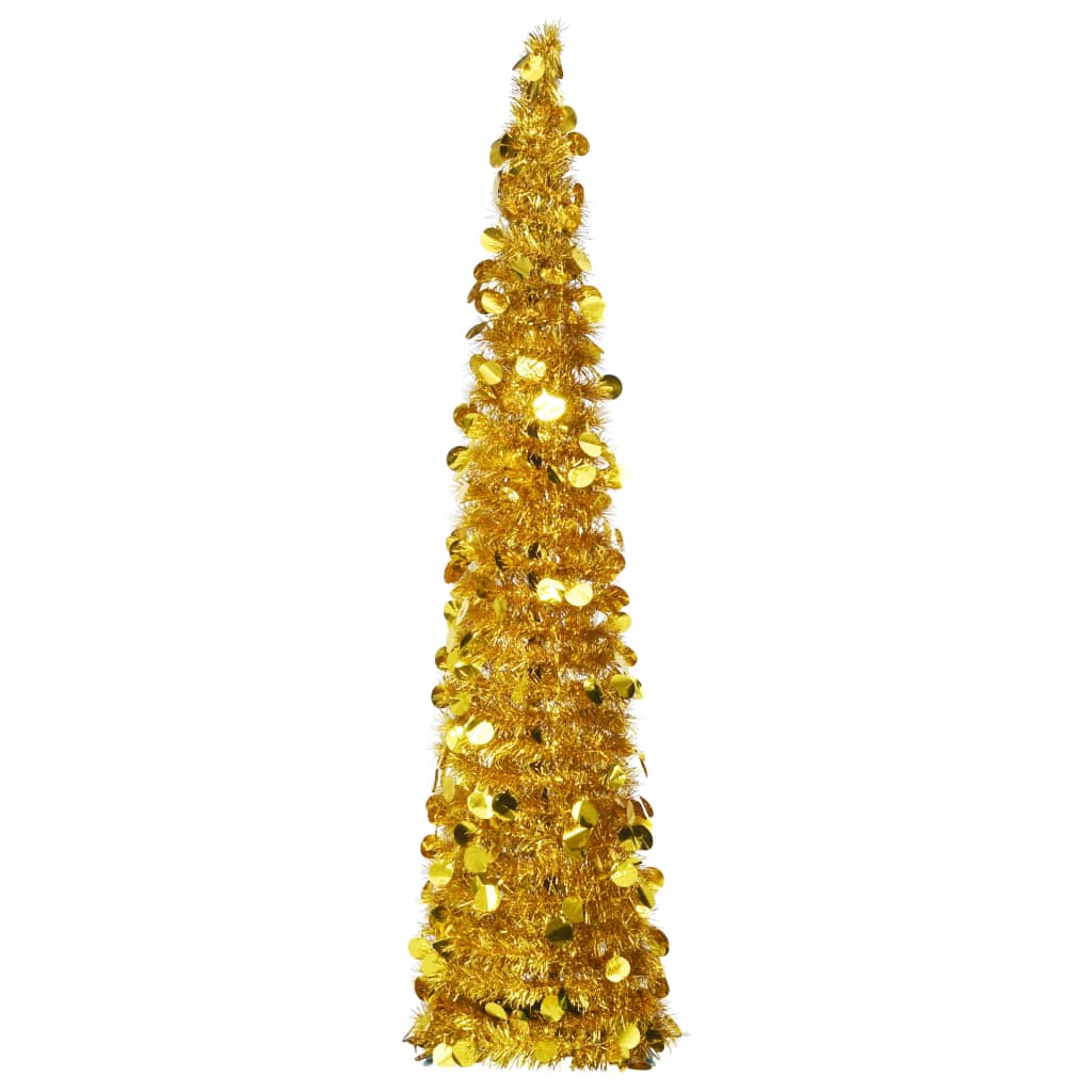 HIVORA Pop-up Artificial Christmas Tree Gold 150 cm PET