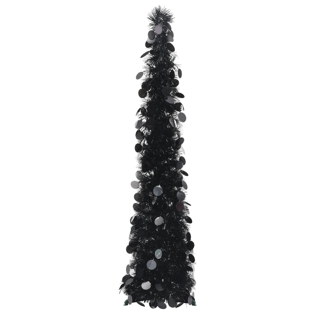 HIVORA Pop-up Artificial Christmas Tree Black 120 cm PET