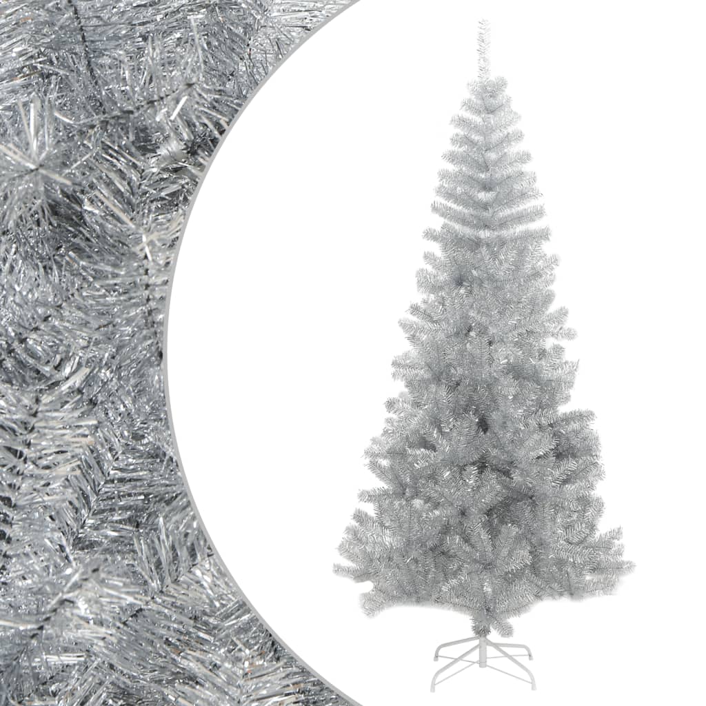 SNORIA Artificial Christmas Tree with Stand Silver 210 cm PET