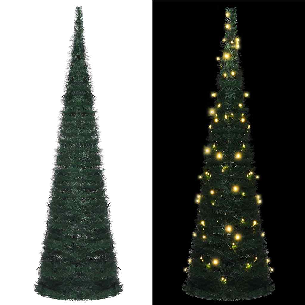 CUDLEN 150cm Pre-Lit Pop-up String Artificial Christmas Tree - Green