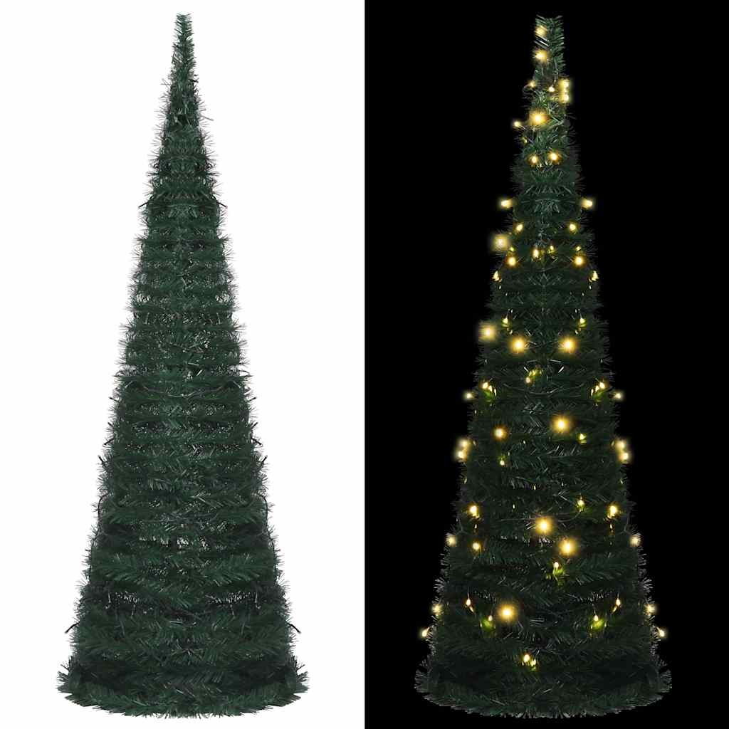 SLEEVY Pop-up String Artificial Pre-lit Christmas Tree Green 180 cm