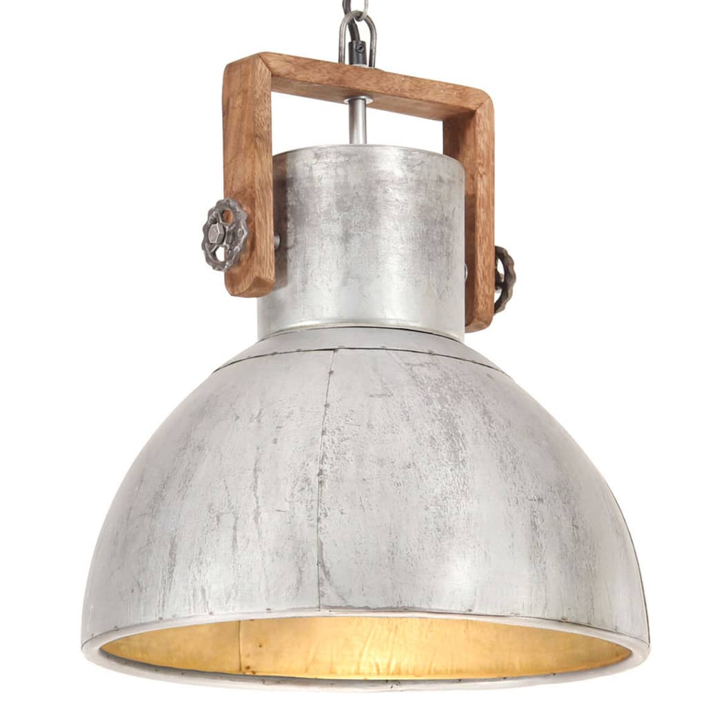 Industrial Hanging Lamp 25 W Silver Round 40 cm E27