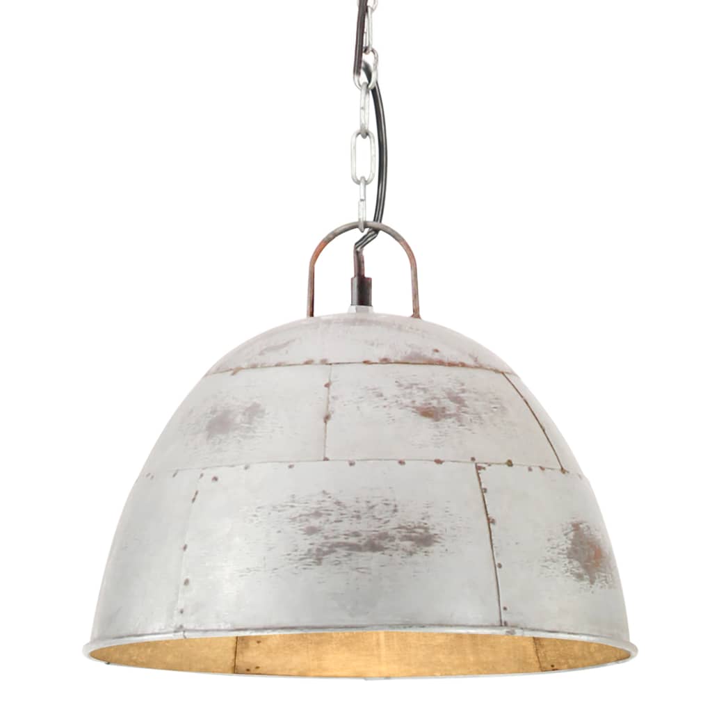 Industrial Vintage Hanging Lamp 25 W Silver Round 31 cm E27