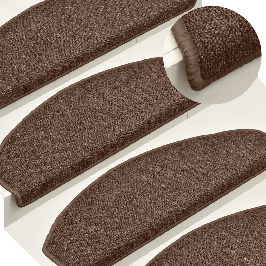 Carpet Stair Treads 15 pcs Brown 65x24x4 cm