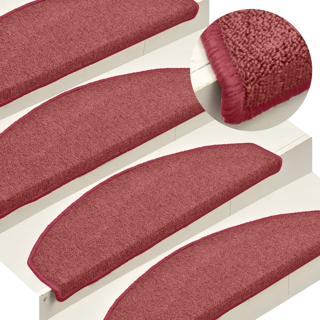 Carpet Stair Treads 15 Pcs Red 65x24x4cm