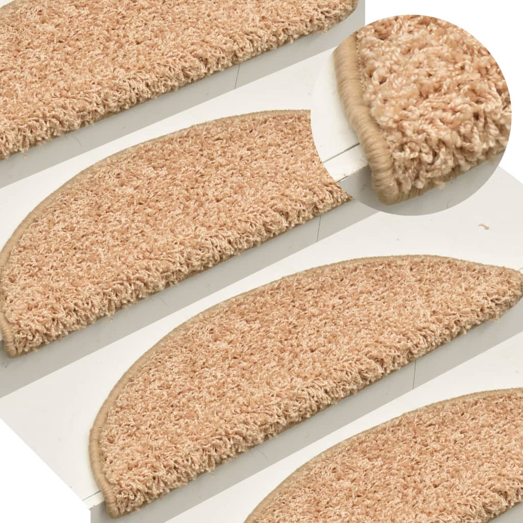 Stair Mats 15 Pieces 56x17x3 cm Gold Half Round