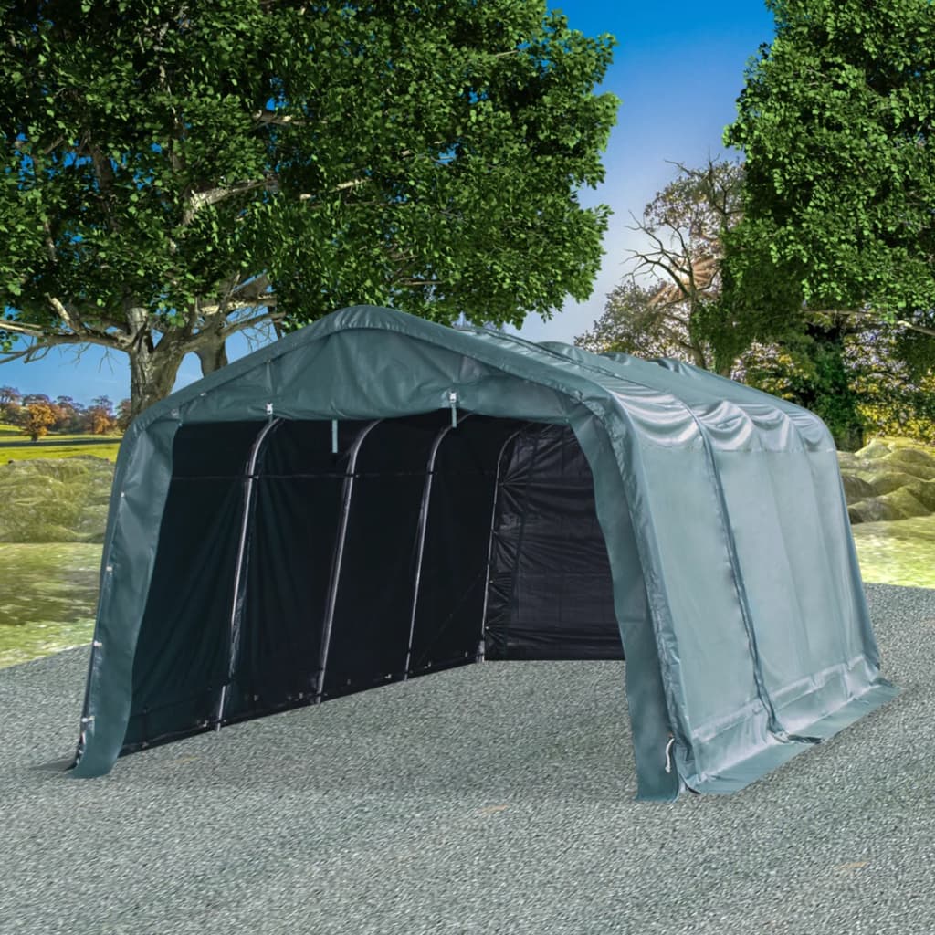 Removable Livestock Tent PVC 550 g/m2 3.3x6.4 m Dark Green