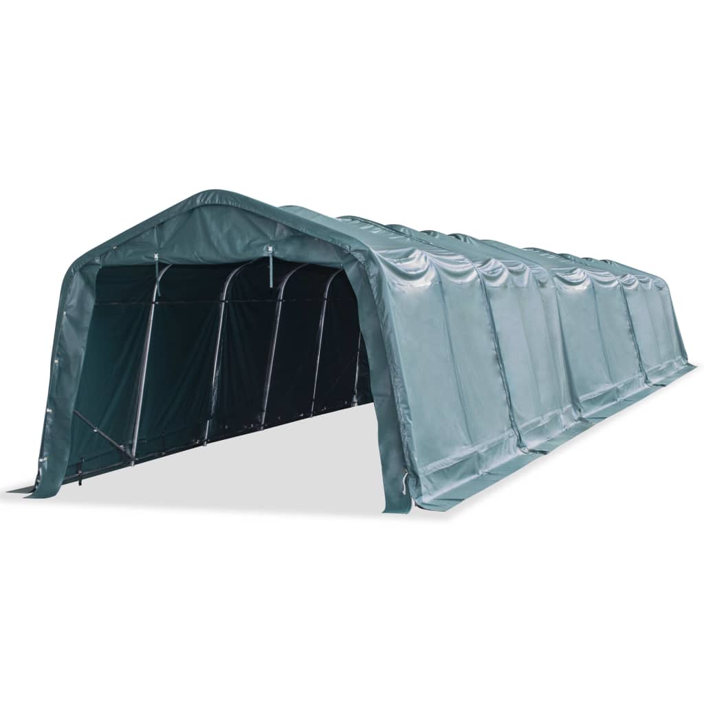 Removable Livestock Tent PVC 550 g/m2 3.3x16 m Dark Green