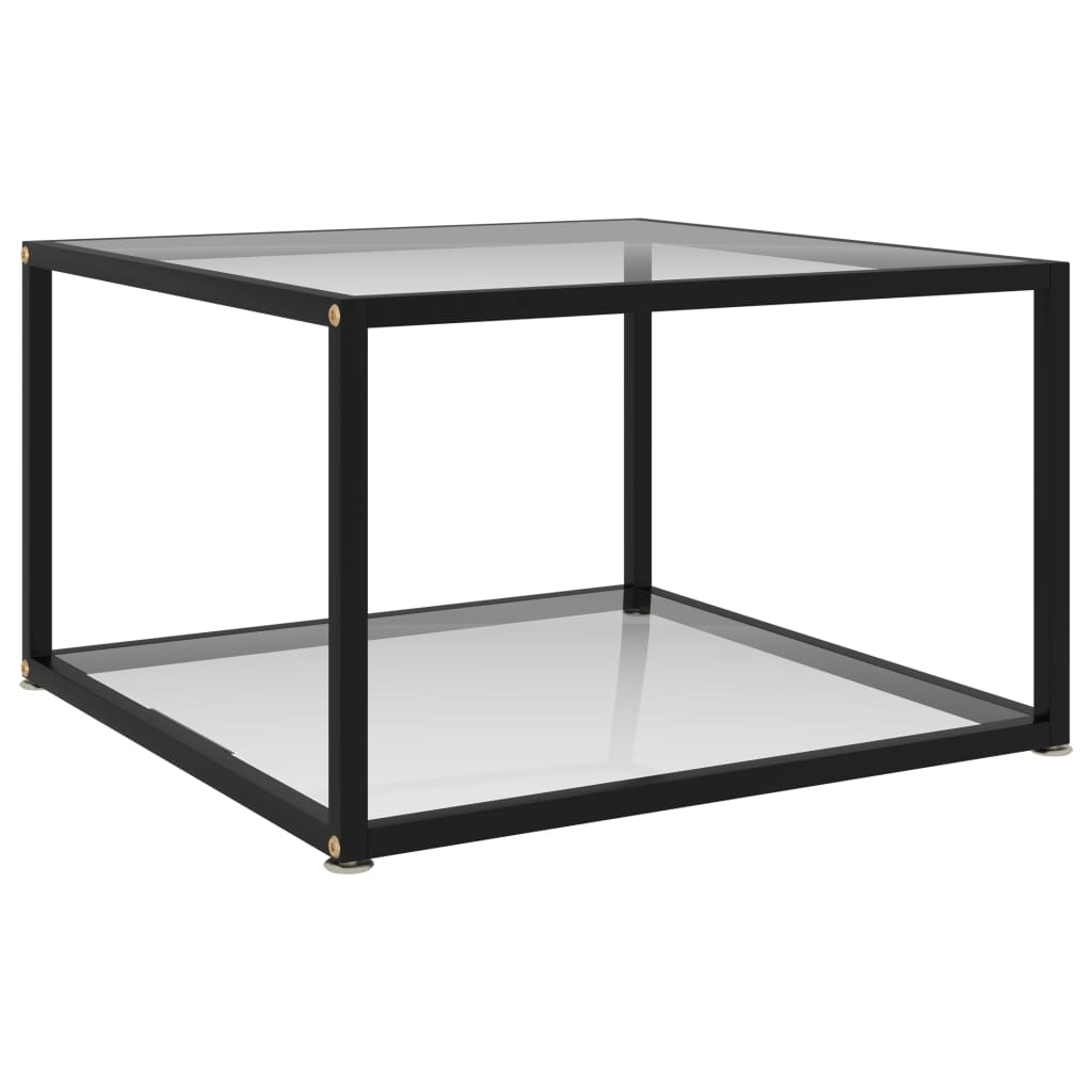 Coffee Table Transparent 60x60x35 cm Tempered Glass