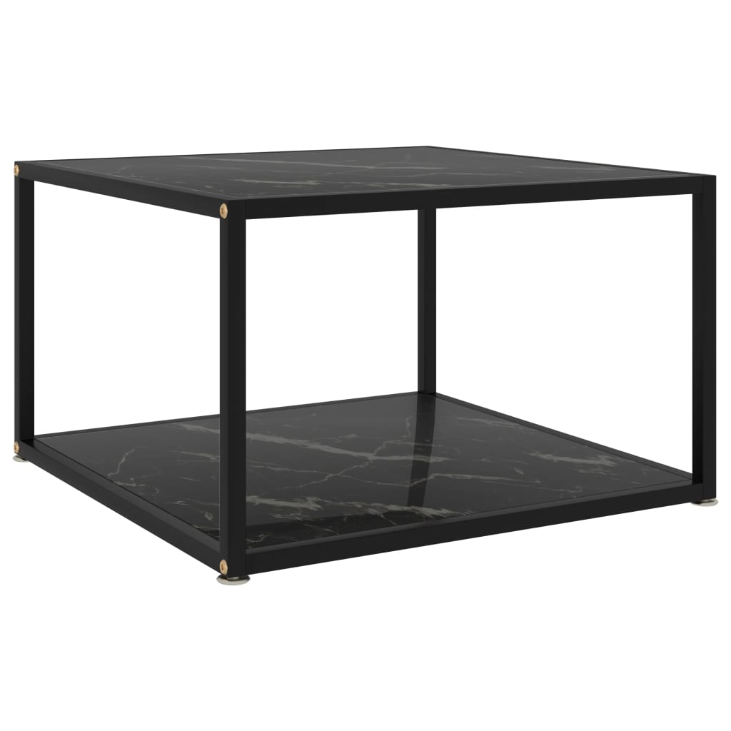 Coffee Table Black 60x60x35 cm Tempered Glass