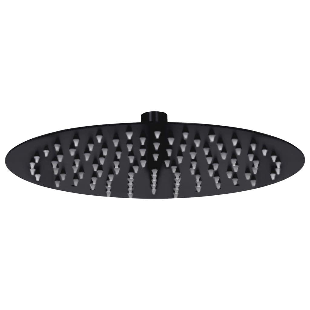 Rain Shower Head Stainless Steel 25cm Round Black