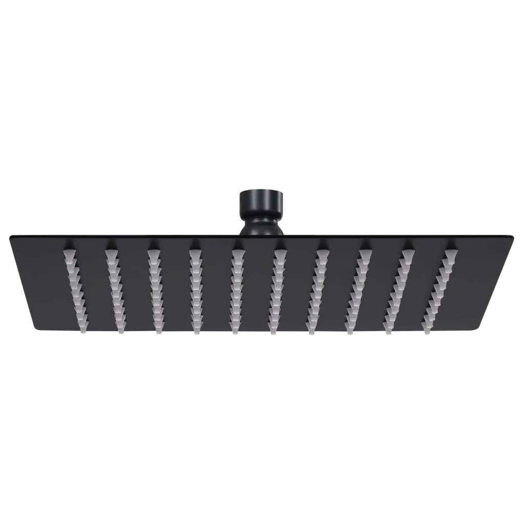 Rain Shower Head Stainless Steel 20x20cm Square Black