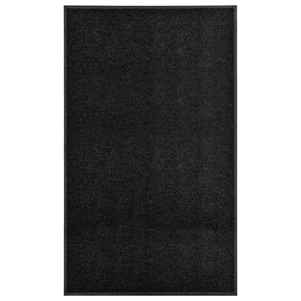 Doormat Washable Black 90x150 cm
